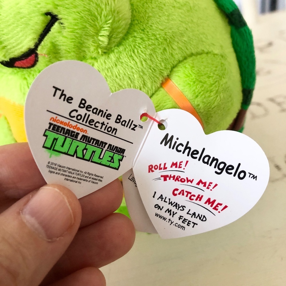 TEENAGE Mutant Ninja Turtles, Ty Beanie Ballz, Plush Toys, Set of 2 - Picture 5 of 9